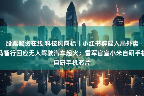 股票配资在线 科技风向标丨小红书辟谣入局外卖；小马智行回应无人驾驶汽车起火；雷军官宣小米自研手机芯片