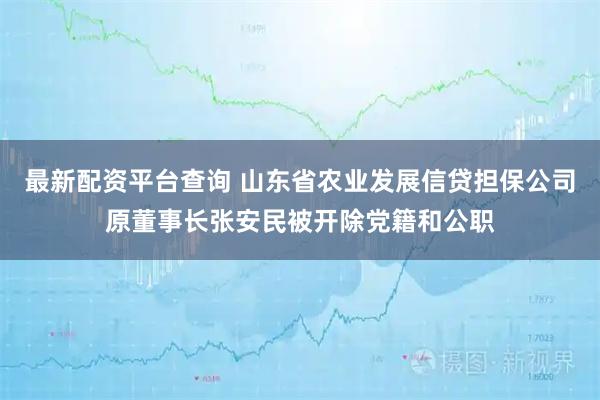 最新配资平台查询 山东省农业发展信贷担保公司原董事长张安民被开除党籍和公职