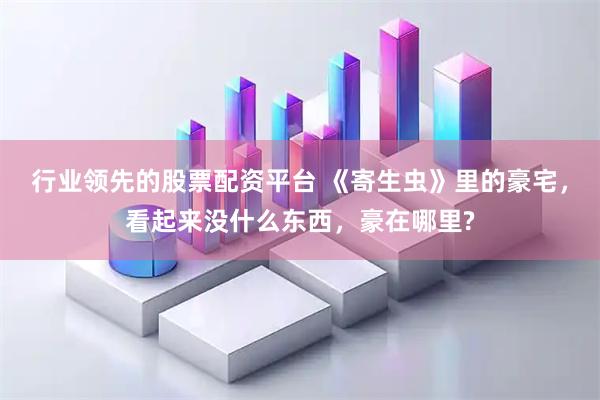行业领先的股票配资平台 《寄生虫》里的豪宅，看起来没什么东西，豪在哪里?